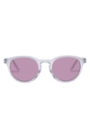 Le Specs Trashy Round Sunglasses In Crystal Clear