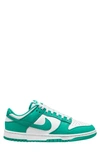 Nike Dunk Low Retro Sneakers In Green Leather In Multi