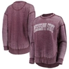 Pressbox Maroon Mississippi State Bulldogs Vintage Wash Pullover Sweatshirt In Maroon