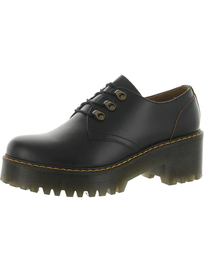 Dr. Martens' Leona Lo Vintage Smooth Leather Heeled Shoes In Black