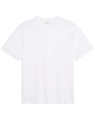 Sandro Mens Naturels Rubber-logo Relaxed-fit Cotton T-shirt In White