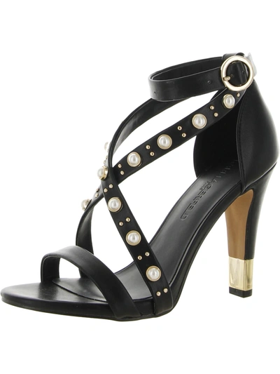 Karl Lagerfeld Womens Open Toe Ankle Strap Heels In Black