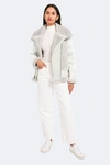 Dawn Levy Mel Mixed Media Puffer Jacket In White