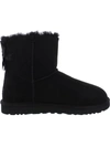 Ugg Mini Bailey Bow Ii Womens Suede Shearling Winter Boots In Black