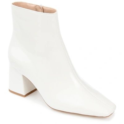 Journee Collection Haylinn Square Toe Bootie In White