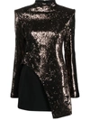 Genny Sequin-embellished Layered Minidress In Grey