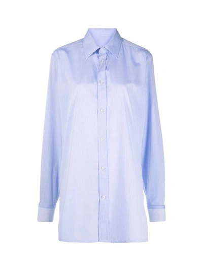 Maison Margiela Long Shirt In Blue