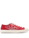Vivienne Westwood Orb-print Canvas Sneakers In Red