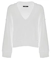 IMPERFECT IMPERFECT WHITE POLYESTER WOMEN'S SWEATER