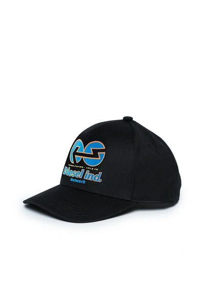 Diesel Kids' Logo-print Baseball Cap In Black