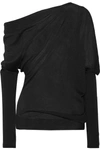 TOM FORD ONE-SHOULDER DRAPED CASHMERE AND SILK-BLEND SWEATER
