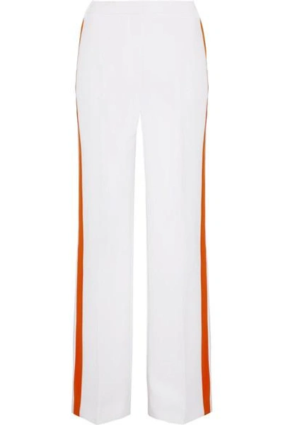 Victoria Victoria Beckham Contrast Outseam Relaxed Tuxedo Pants In White