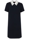 N°21 Shirt Neck Mini Dress In Blue