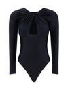 Coperni Twisted Pleted And Hollowed Out One-piece Tights