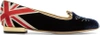 Charlotte Olympia Kitty Embroidered Velvet Slippers In Multicolor