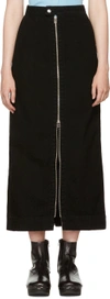 ECKHAUS LATTA Black Denim Zip Front Skirt