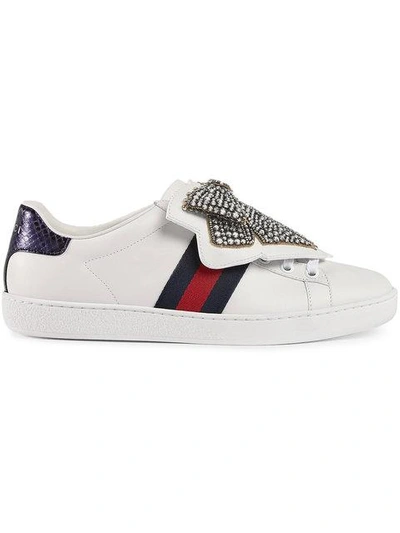 Gucci Ace Sneaker With Removable Embroideries In 9182 White