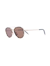 THOM BROWNE aviator sunglasses,TB-801-H-GLD-TKT-51