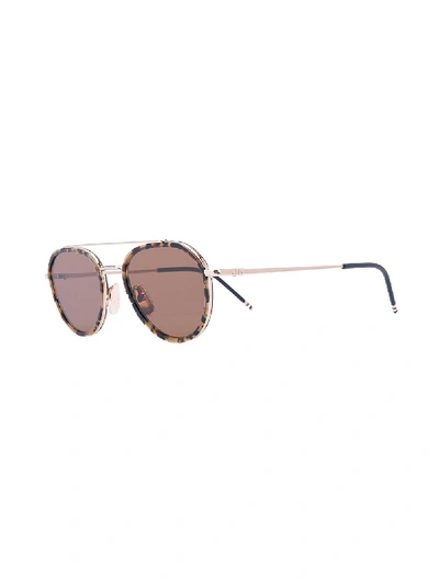 Thom Browne Brown Aviator Sunglasses