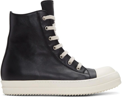 Rick Owens Black & Off-white Geobasket High-top Trainers