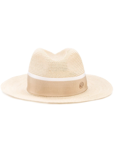 Maison Michel Henrietta Fedora Hat In Neutrals