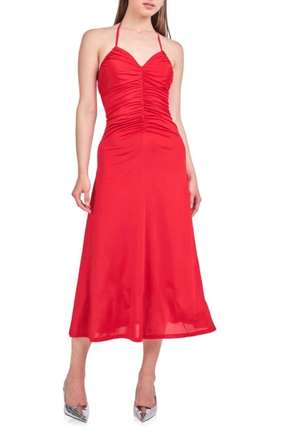 ENDLESS ROSE RUCHED HALTER MIDI DRESS