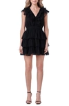 Endless Rose Ruffle Detail Mini Dress In Black