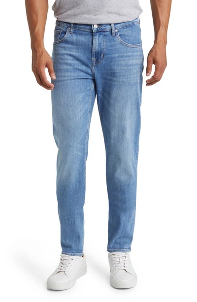 7 For All Mankind Slimmy Tapered Stretch Cotton Jeans In Light Blue