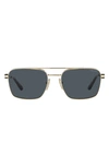 Prada Men's Double-bridge Square Polarized Sunglasses In Pale Gold