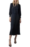 Zadig & Voltaire Zadig&voltaire Women's Encre Relinda Ruffle-trim Satin Maxi Dress