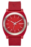 NIXON TIME TELLER OPP SILICONE STRAP WATCH, 39.5MM