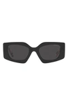 Prada Symbole Rectangular Sunglasses, 51mm In Black