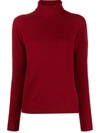 Drumohr Roll-neck Wool Jumper In Red