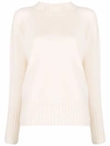Drumohr Ribbed Lambswool Jumper In Cream