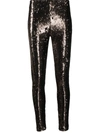 Genny Sequin-embellished Leggings In Grey