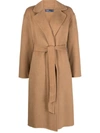 Polo Ralph Lauren Womens Relaxed-fit Wrap-over Wool Maxi Coat Camel Melange In Brown