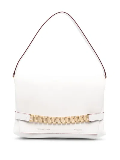 Victoria Beckham Chain Pouch Leather Shoulder Bag In White
