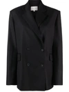 Loulou Studio Black Donau Double-breasted Wool Blazer