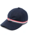 THOM BROWNE THOM BROWNE GG BOW BASEBALL CAP IN WOOL FLANNEL ACCESSORIES