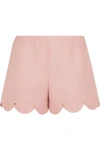 VALENTINO STUDDED WOOL AND SILK-BLEND CREPE SHORTS