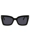 Isabel Marant 52mm Flared Rectangular Sunglasses In 807ir Black