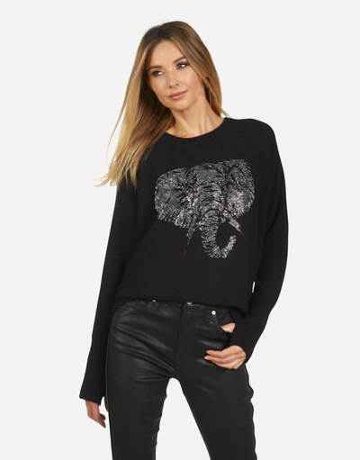 Lauren Moshi Ladona Crystal Electric Elephant In Black