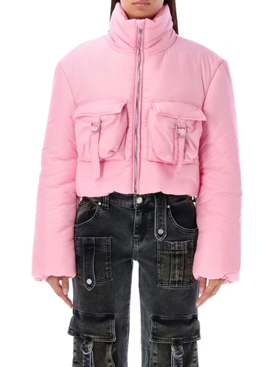 Blumarine Puffed Bomber Jacket In Pink