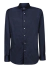 Canali Stretch-cotton Poplin Shirt In Blue