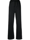 Dsquared2 Logo Tape Wide-leg Track Pants In Black