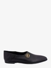 Bally Emblem Leather Balllerina Shoes In Black