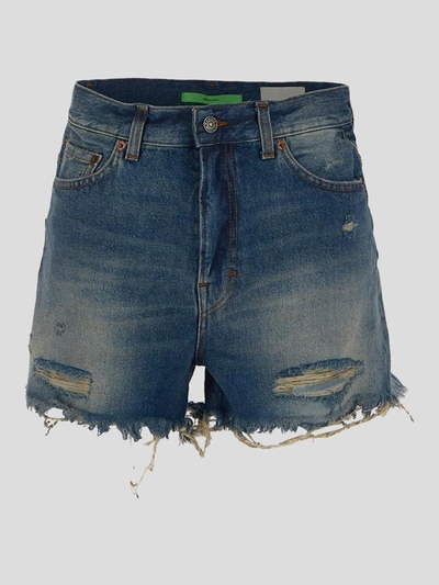 Haikure Distressed-finish Denim Shorts In Blue