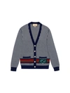 GUCCI CARDIGAN IN WOOL AND COTTON WITH GG