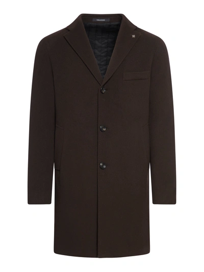 Tagliatore Cashmere Blend Coat In Brown