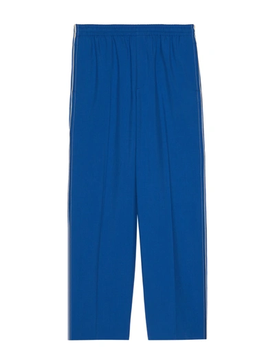 Gucci Pants In Mohair Wool With Cross Gg In Blue